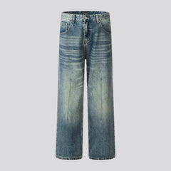 Faded wash men's jeans