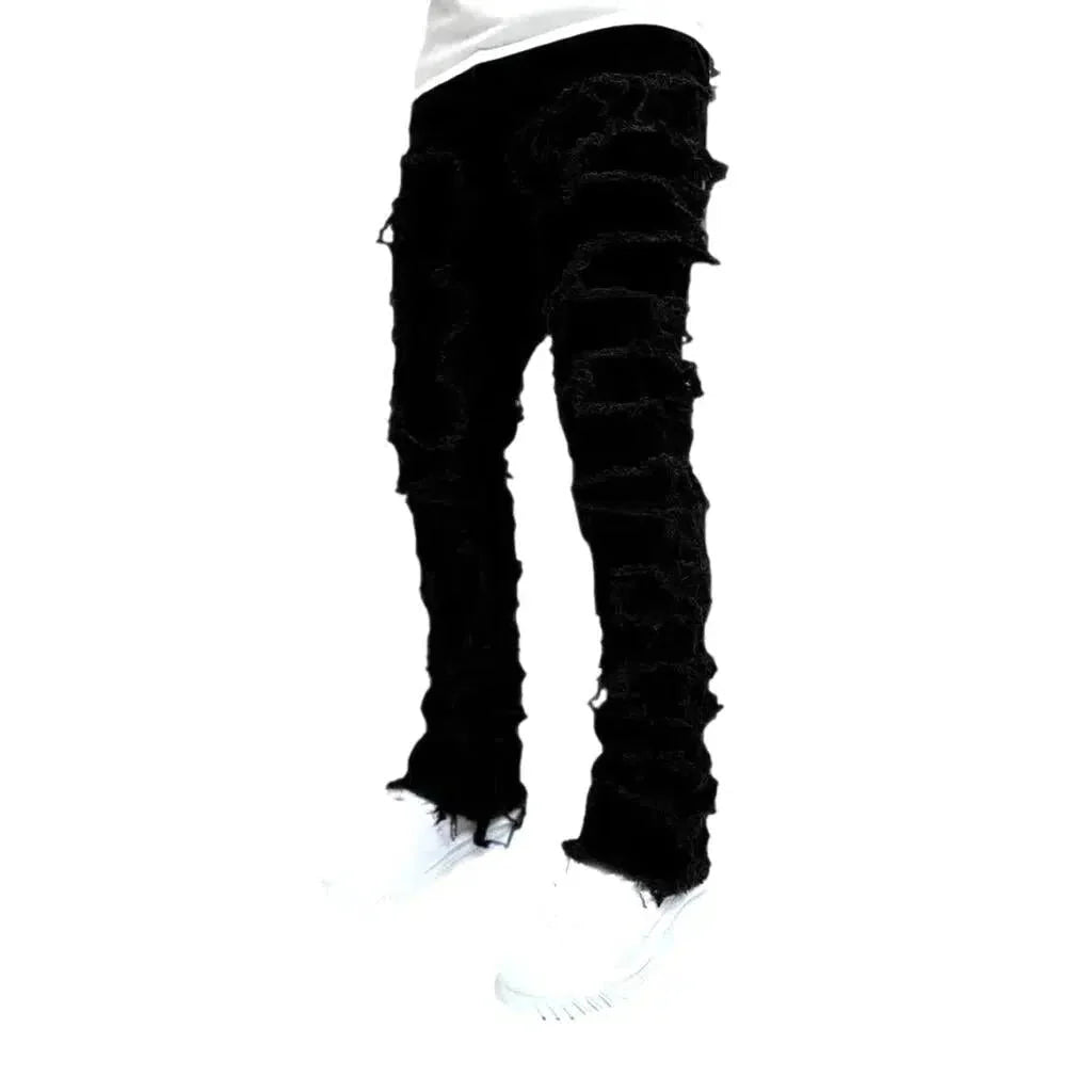Floor-length street jeans for men