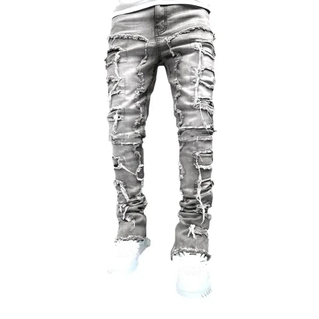 Floor-length street jeans for men