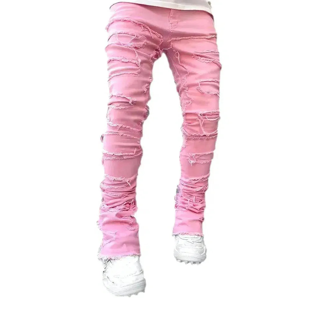 Floor-length street jeans for men