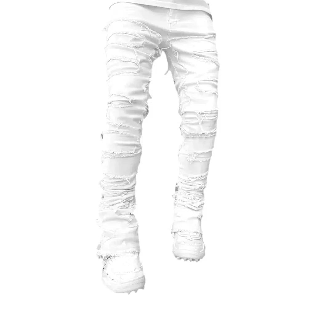 Floor-length street jeans for men