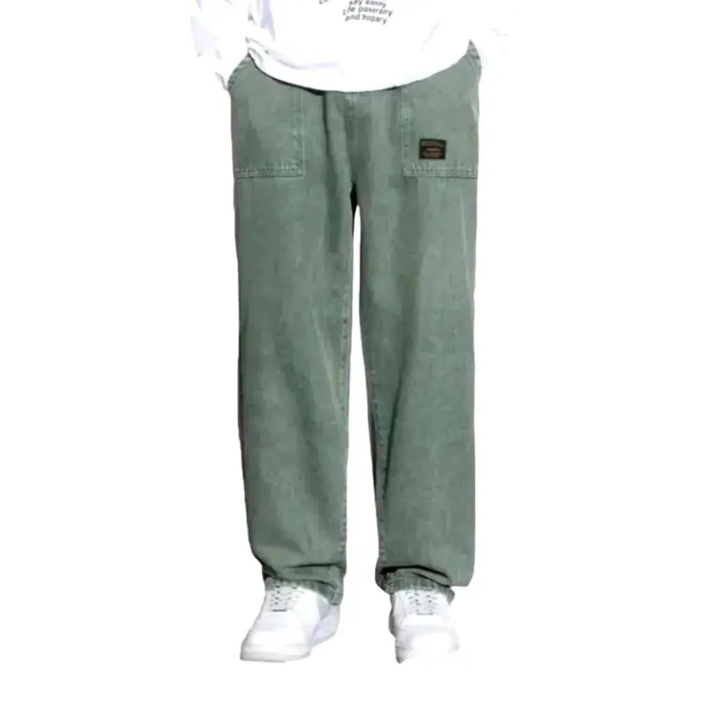 Floor-length vintage jeans for men