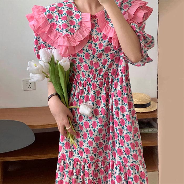 Garden Collar Floral Dress
