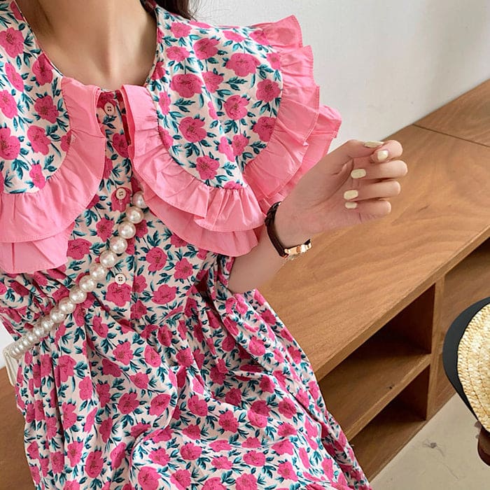 Garden Collar Floral Dress