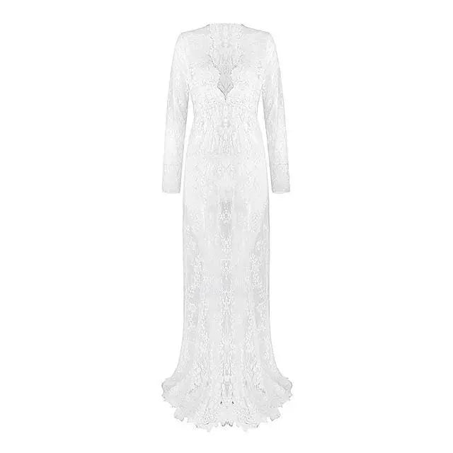 Gothic Bohemian Sexy Lace V-Neck Long Maxi Dress