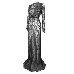 Gothic Bohemian Sexy Lace V-Neck Long Maxi Dress