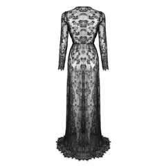 Gothic Bohemian Sexy Lace V-Neck Long Maxi Dress