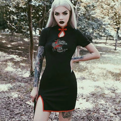 Gothic Cheongsam Dragon Mini Dress