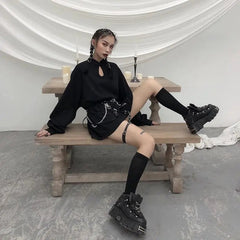 Gothic Cheongsam Style Loose Shirt Dress