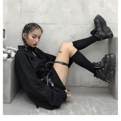 Gothic Cheongsam Style Loose Shirt Dress