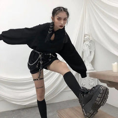 Gothic Cheongsam Style Loose Shirt Dress