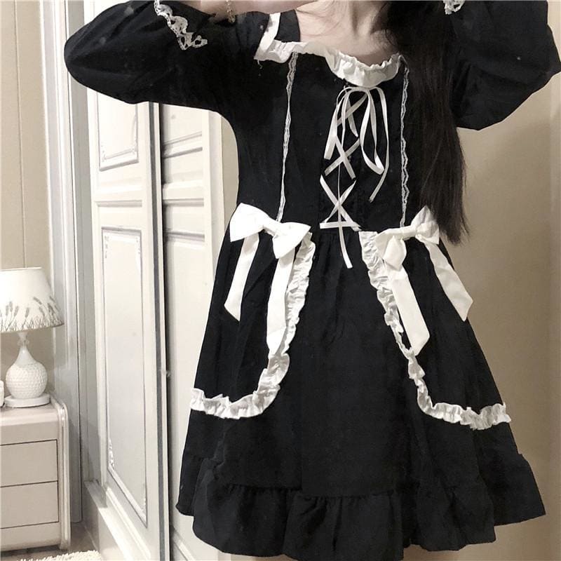 Gothic Cute Girl Bow Tie Dress