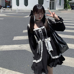 Gothic Cute Girl Bow Tie Dress