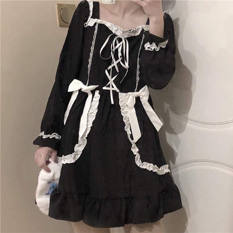 Gothic Cute Girl Bow Tie Dress