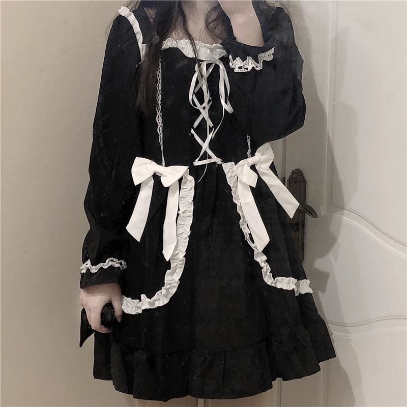 Gothic Cute Girl Bow Tie Dress