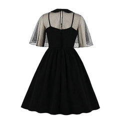 Gothic Fishnet Cape Vintage Dress