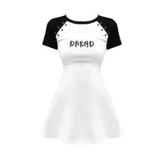 Gothic Grunge DREAD White Black Raglan Mini Dress