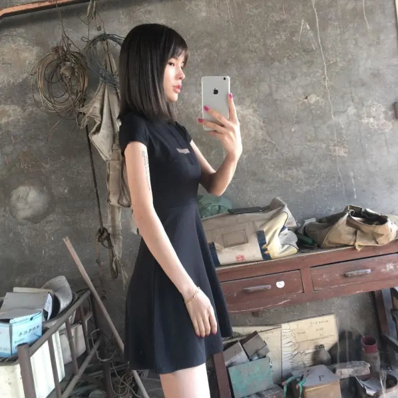Gothic Hollow Out Inverted Cross Dress