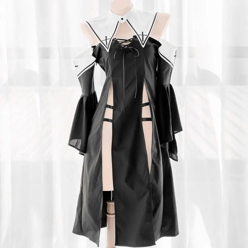 Gothic Hollowed-out Cross Uniform Dress