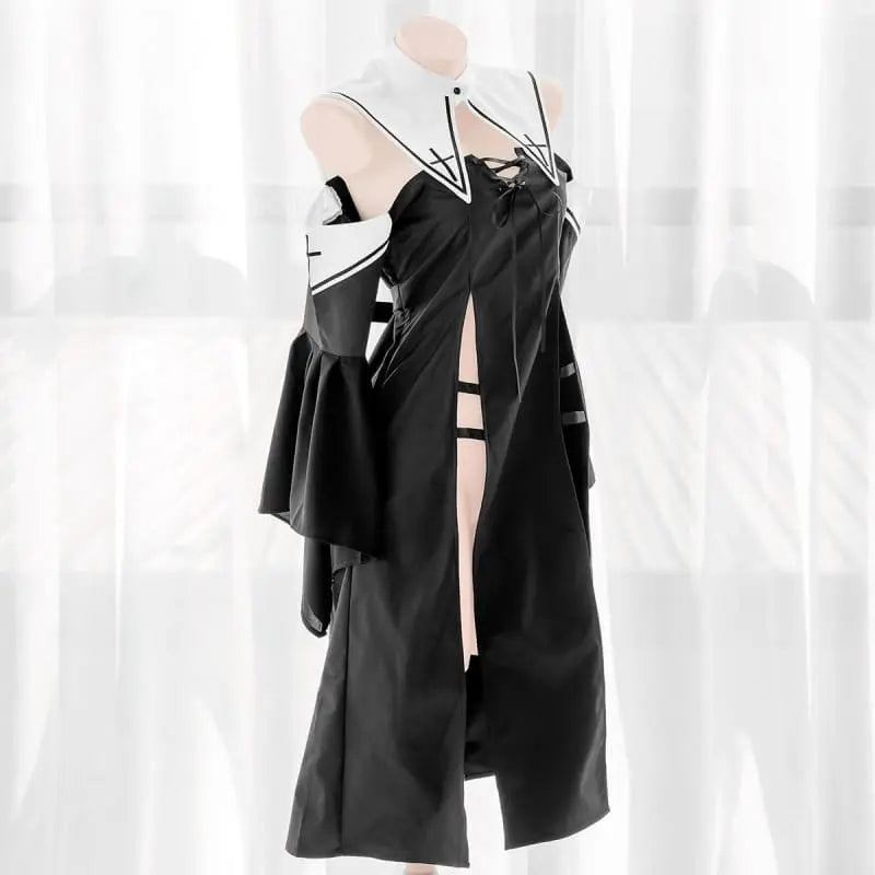 Gothic Hollowed-out Cross Uniform Dress