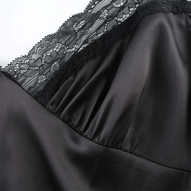 Gothic Lace and Satin Mini Dress