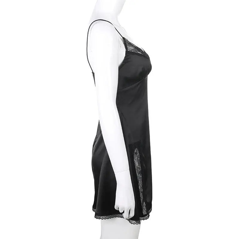 Gothic Lace and Satin Mini Dress