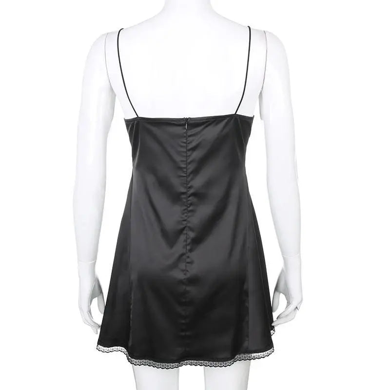 Gothic Lace and Satin Mini Dress