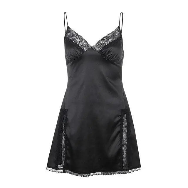 Gothic Lace and Satin Mini Dress