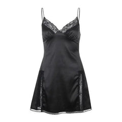 Gothic Lace and Satin Mini Dress
