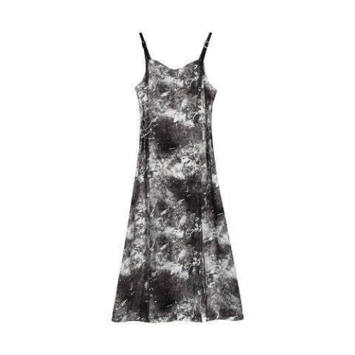 Gothic Vintage Tie Dye Slip Dress