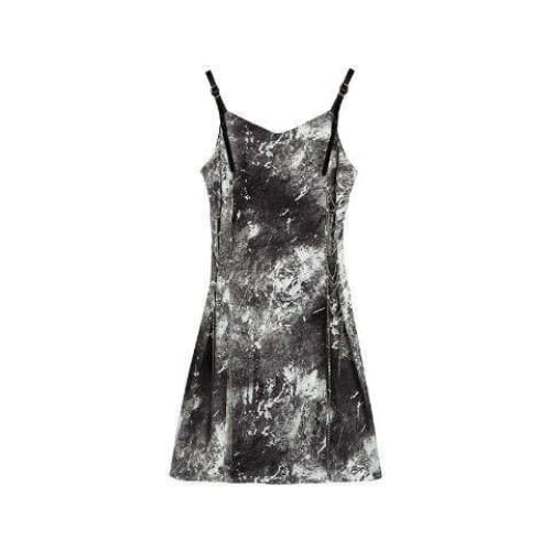 Gothic Vintage Tie Dye Slip Dress