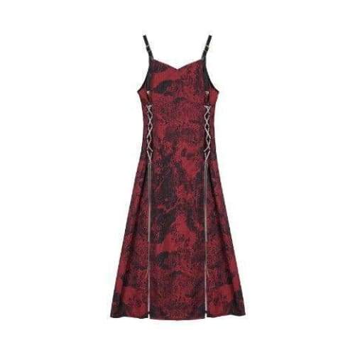 Gothic Vintage Tie Dye Slip Dress