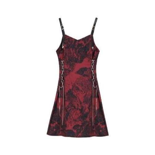 Gothic Vintage Tie Dye Slip Dress