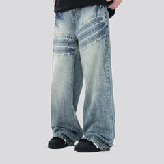 Grunge fashion cargo fit jeans for men