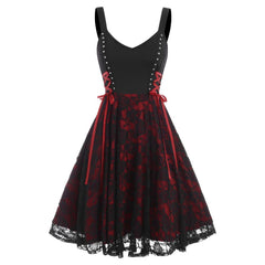 Halloween Gothic High Waist Cami Lace Dress