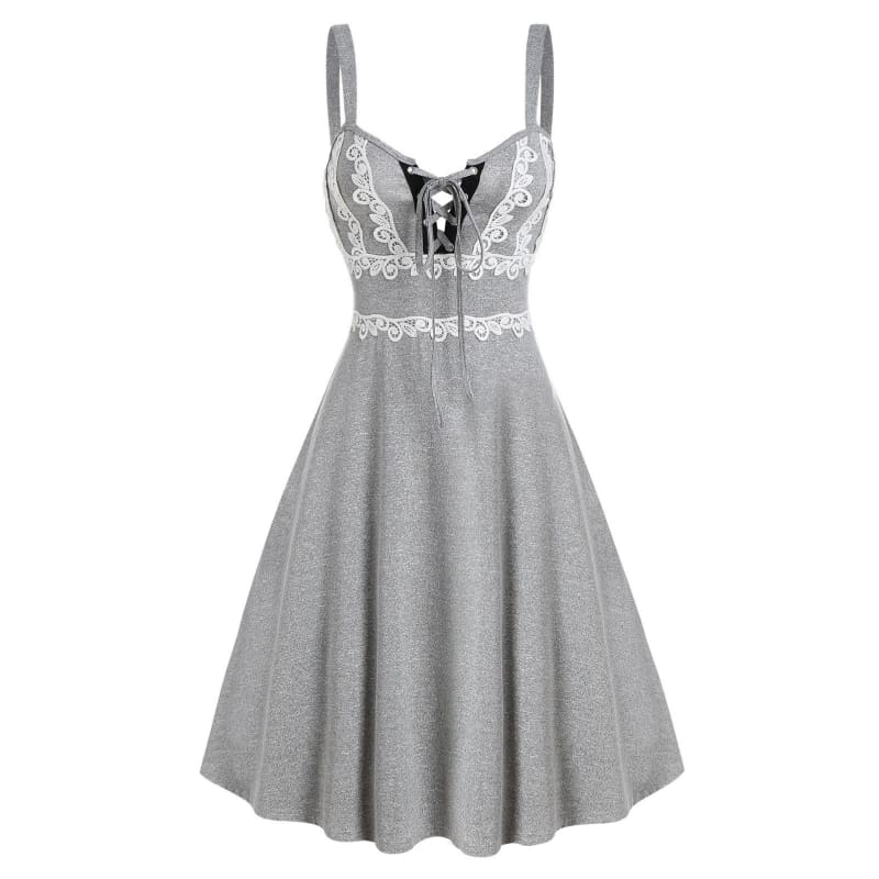 Halloween Gothic High Waist Cami Lace Dress