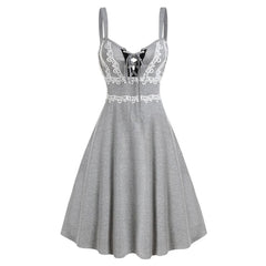Halloween Gothic High Waist Cami Lace Dress