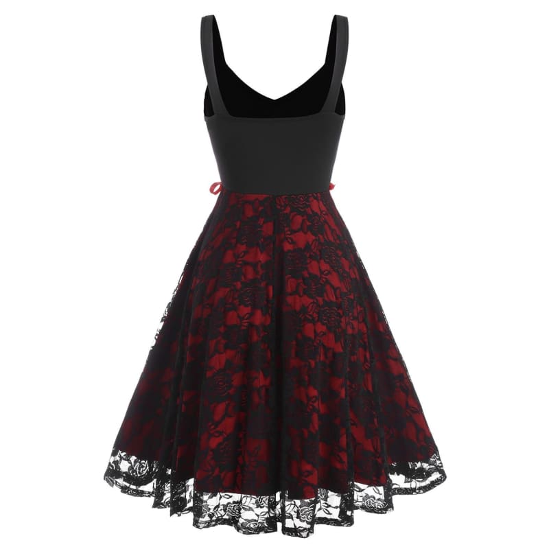 Halloween Gothic High Waist Cami Lace Dress