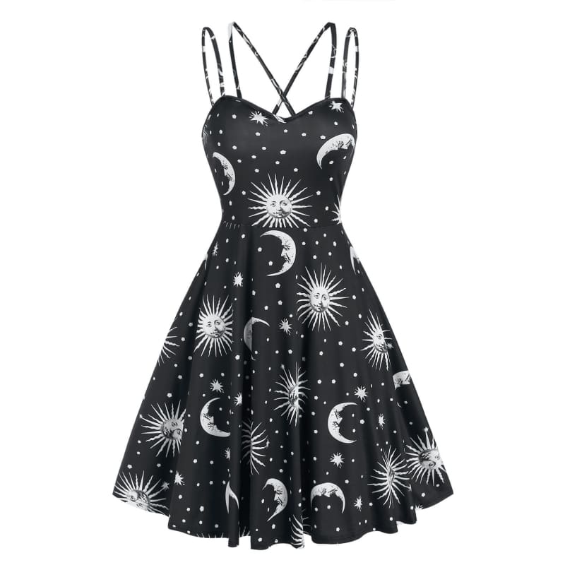Halloween Gothic High Waist Cami Lace Dress