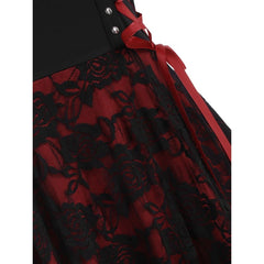 Halloween Gothic High Waist Cami Lace Dress