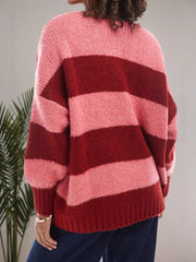 Casual Contrast Striped Sweater