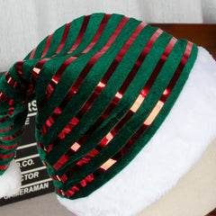 Striped Velvet Christmas Hat