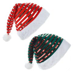 Striped Velvet Christmas Hat