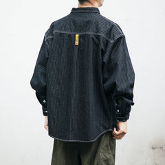 Selvedge chambray denim shirt for men