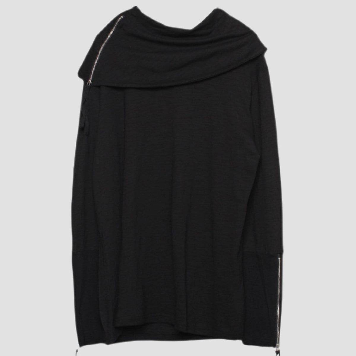 Dark Irregular Turtleneck Zipper Sweatshirt