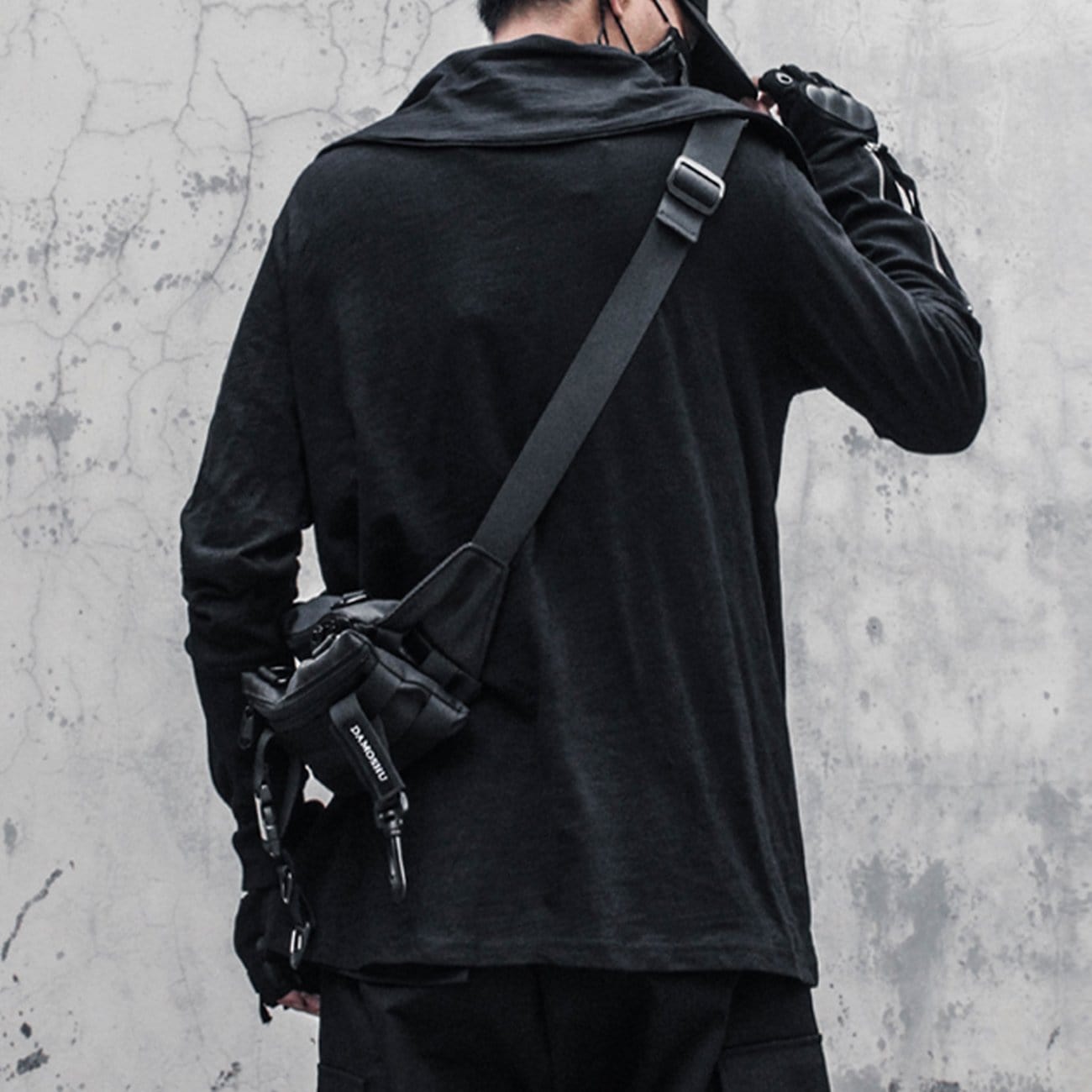 Dark Irregular Turtleneck Zipper Sweatshirt