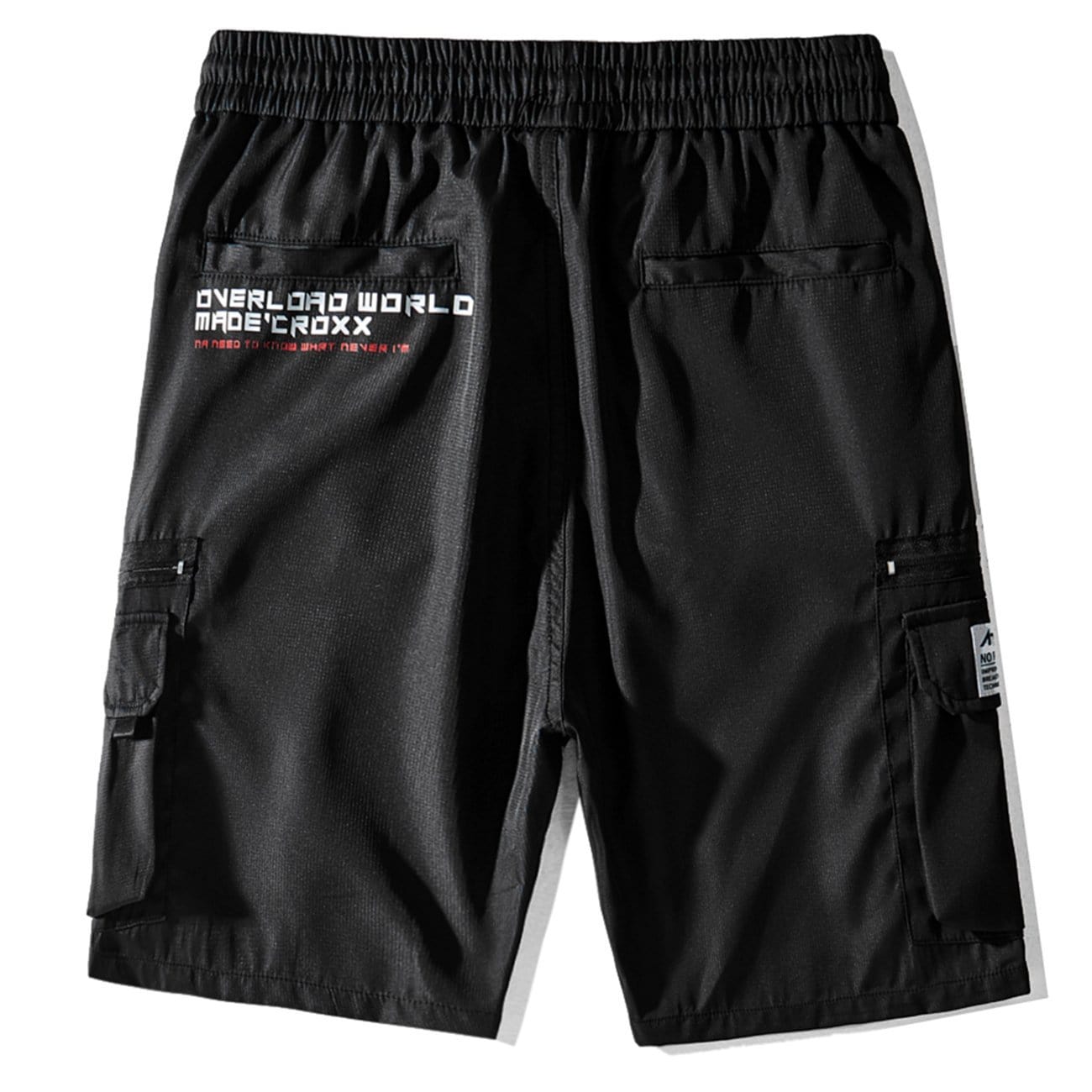 Combat Letter Print Multi Pockets Nylon Shorts
