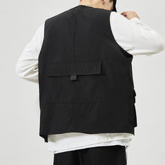 Combat Multi-pocket Cardigan Vest