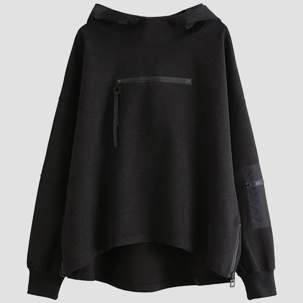Dark Patchwork Zipper Hoodie