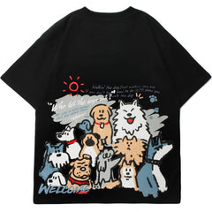 Funny Cartoon Dogs Graphic Tee